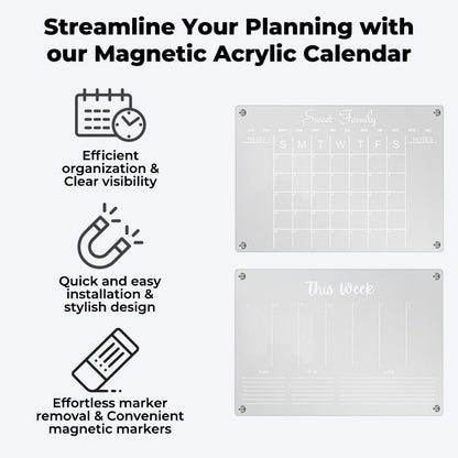 Magnetic Calendar Schedule Board for Monthly and Weekly Planning