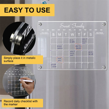 Magnetic Calendar Schedule Board for Monthly and Weekly Planning