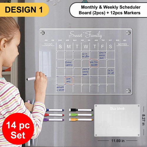 Magnetic Calendar Schedule Board for Monthly and Weekly Planning