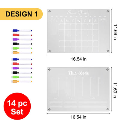 Magnetic Calendar Schedule Board for Monthly and Weekly Planning