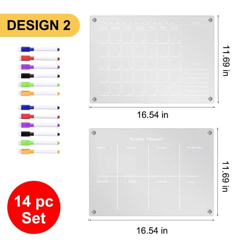 Magnetic Calendar Schedule Board for Monthly and Weekly Planning