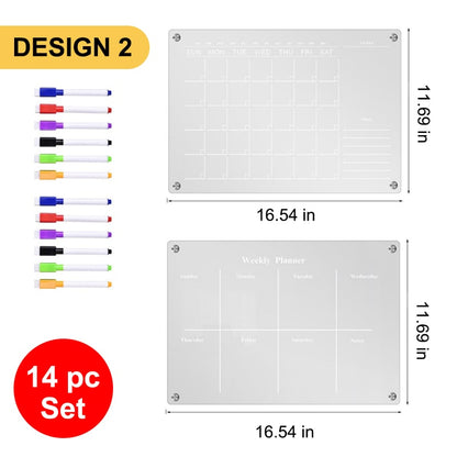 Magnetic Calendar Schedule Board for Monthly and Weekly Planning