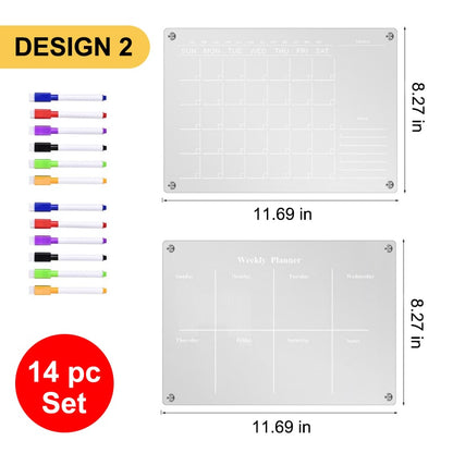 Magnetic Calendar Schedule Board for Monthly and Weekly Planning